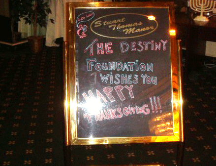 Welcome sign greeting guests at the door