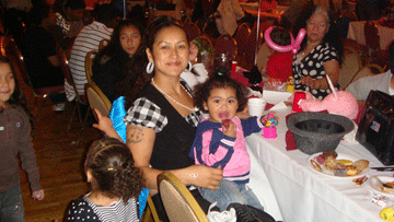 Mother and children at the table